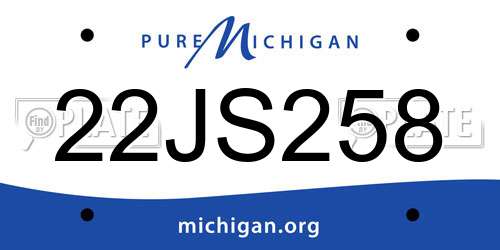 22JS258 Michigan License Plate