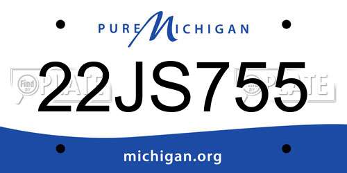 22JS755 Michigan License Plate