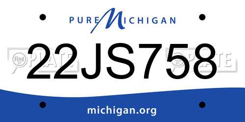 22JS758 Michigan License Plate
