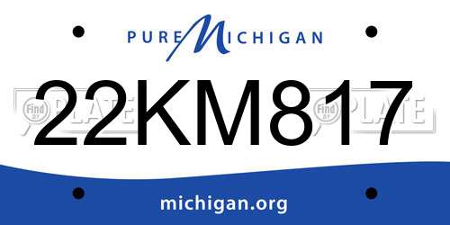 22KM817 Michigan License Plate