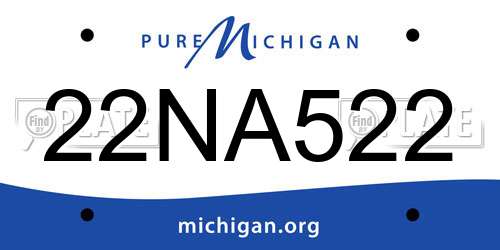 22NA522 Michigan License Plate