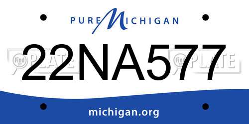 22NA577 Michigan License Plate