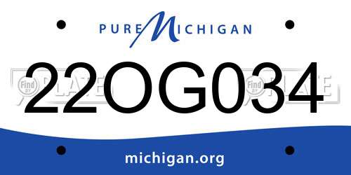 22OG034 Michigan License Plate