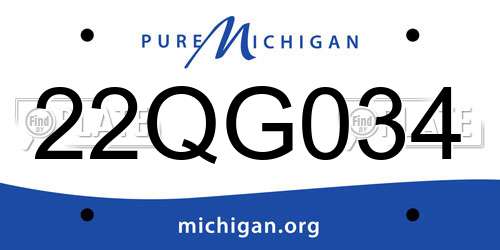 22QG034 Michigan License Plate