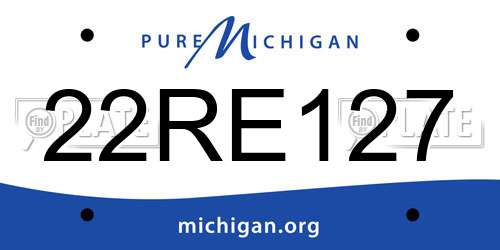 22RE127 Michigan License Plate