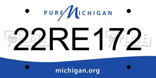22RE172 Michigan License Plate