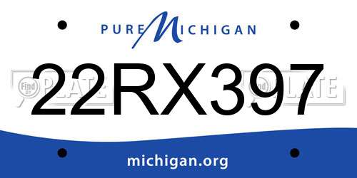 22RX397 Michigan License Plate
