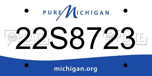 22S8723 Michigan License Plate