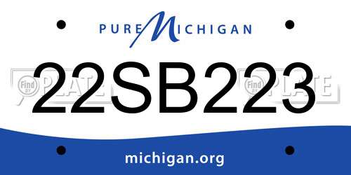 22SB223 Michigan License Plate
