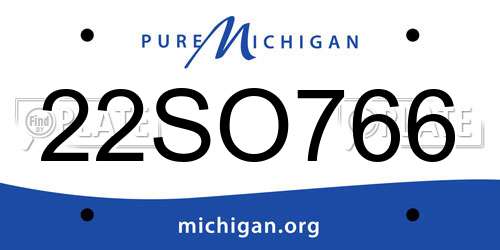 22SO766 Michigan License Plate