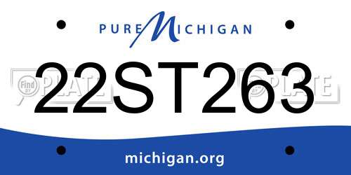 22ST263 Michigan License Plate