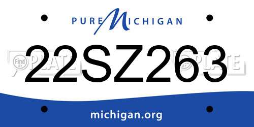 22SZ263 Michigan License Plate