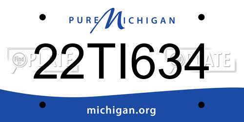 22TI634 Michigan License Plate