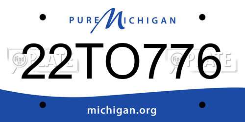 22TO776 Michigan License Plate