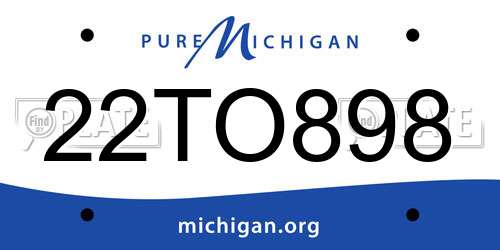 22TO898 Michigan License Plate