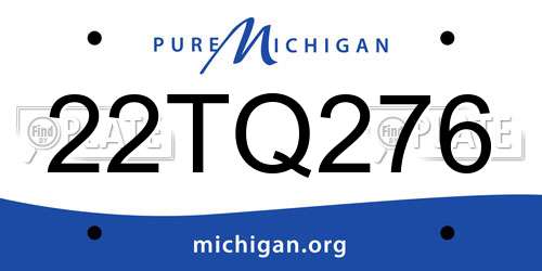 22TQ276 Michigan License Plate