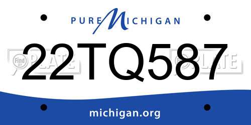 22TQ587 Michigan License Plate