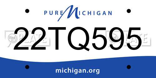 22TQ595 Michigan License Plate