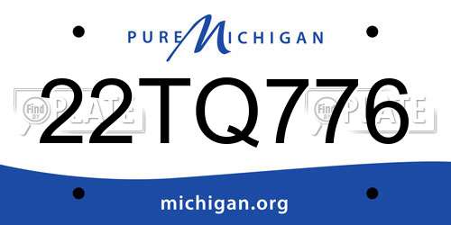 22TQ776 Michigan License Plate