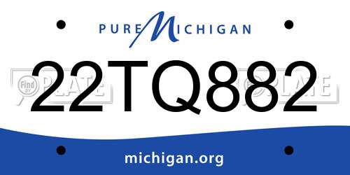 22TQ882 Michigan License Plate