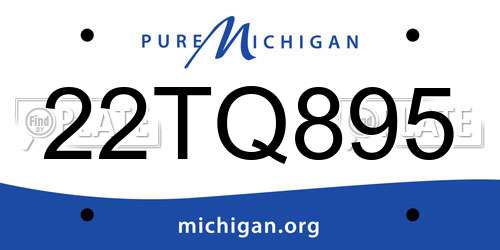 22TQ895 Michigan License Plate