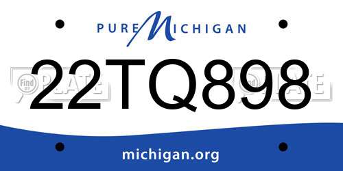 22TQ898 Michigan License Plate