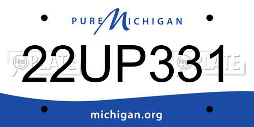 22UP331 Michigan License Plate