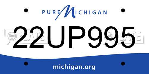 22UP995 Michigan License Plate