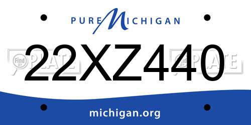 22XZ440 Michigan License Plate