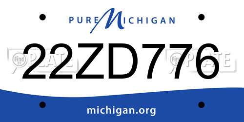 22ZD776 Michigan License Plate