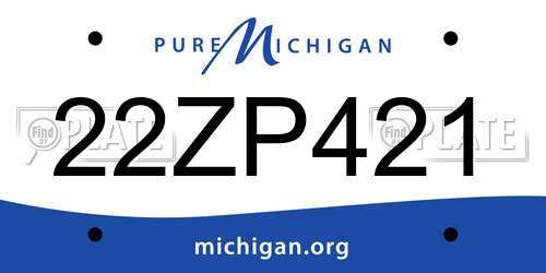 22ZP421 Michigan License Plate