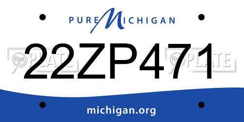 22ZP471 Michigan License Plate