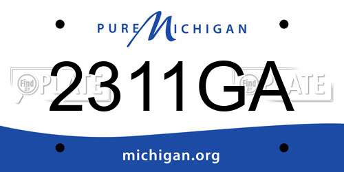 2311GA Michigan License Plate