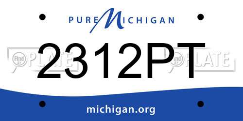 2312PT Michigan License Plate