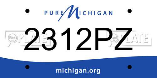 2312PZ Michigan License Plate