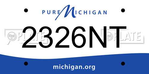 2326NT Michigan License Plate