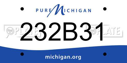 232B31 Michigan License Plate