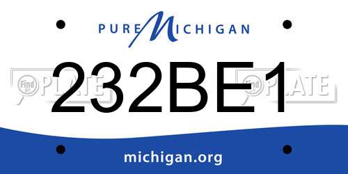 232BE1 Michigan License Plate