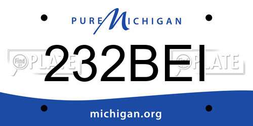 232BEI Michigan License Plate
