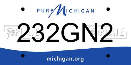232GN2 Michigan License Plate