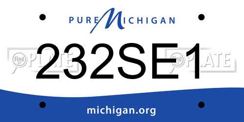 232SE1 Michigan License Plate
