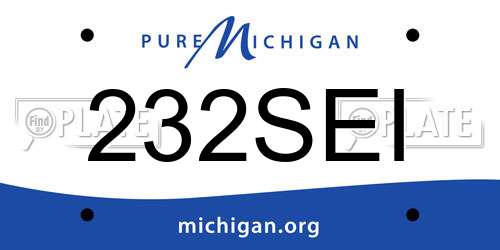 232SEI Michigan License Plate