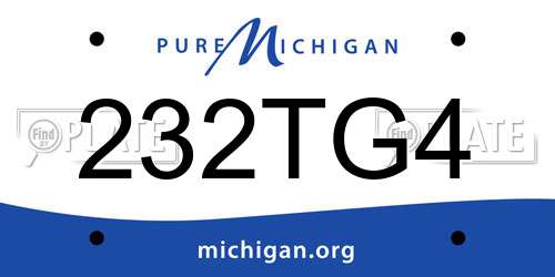 232TG4 Michigan License Plate