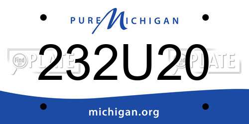 232U20 Michigan License Plate