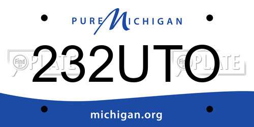 232UTO Michigan License Plate