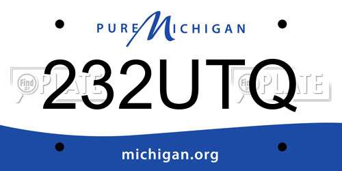 232UTQ Michigan License Plate
