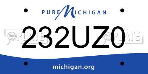 232UZ0 Michigan License Plate