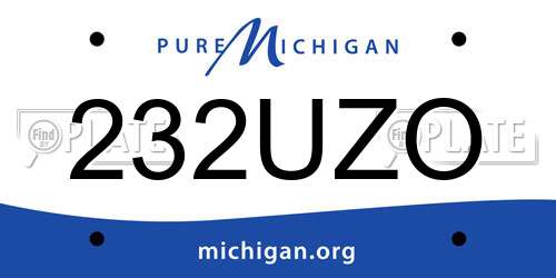 232UZO Michigan License Plate