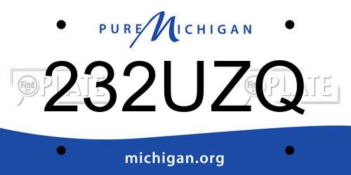 232UZQ Michigan License Plate