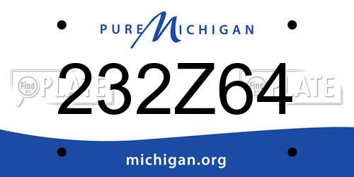 232Z64 Michigan License Plate